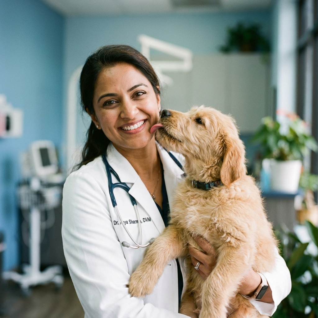 Mutlu Veteriner ve Yavru Köpek